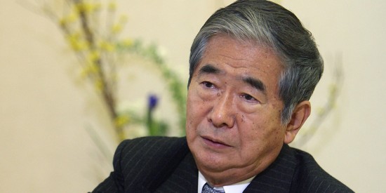 Shintaro Ishihara, Governor of Tokyo, speaks during an inter