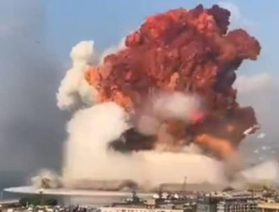 ◆レバノン大爆発◆爆心地の地面が消し飛ぶ →動画像