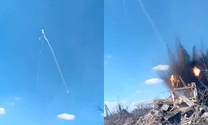 【軍事】自分たちに向かってくる精密誘導弾を目撃したロシア兵からの映像。