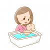 【練習】赤ちゃんの入浴方法を教えるお爺ちゃんと助手【→動画】