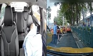 【動画】車内で仮眠中のタクシードライバーが急加速事故を起こしてしまう。