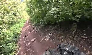【動画】よそ見運転でR1250GSを谷底に落としてしまったバイク乗り(´･_･`)
