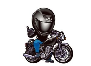 【画像】バイクのお爺ちゃん、ゼブラゾーンでコーヒー休憩